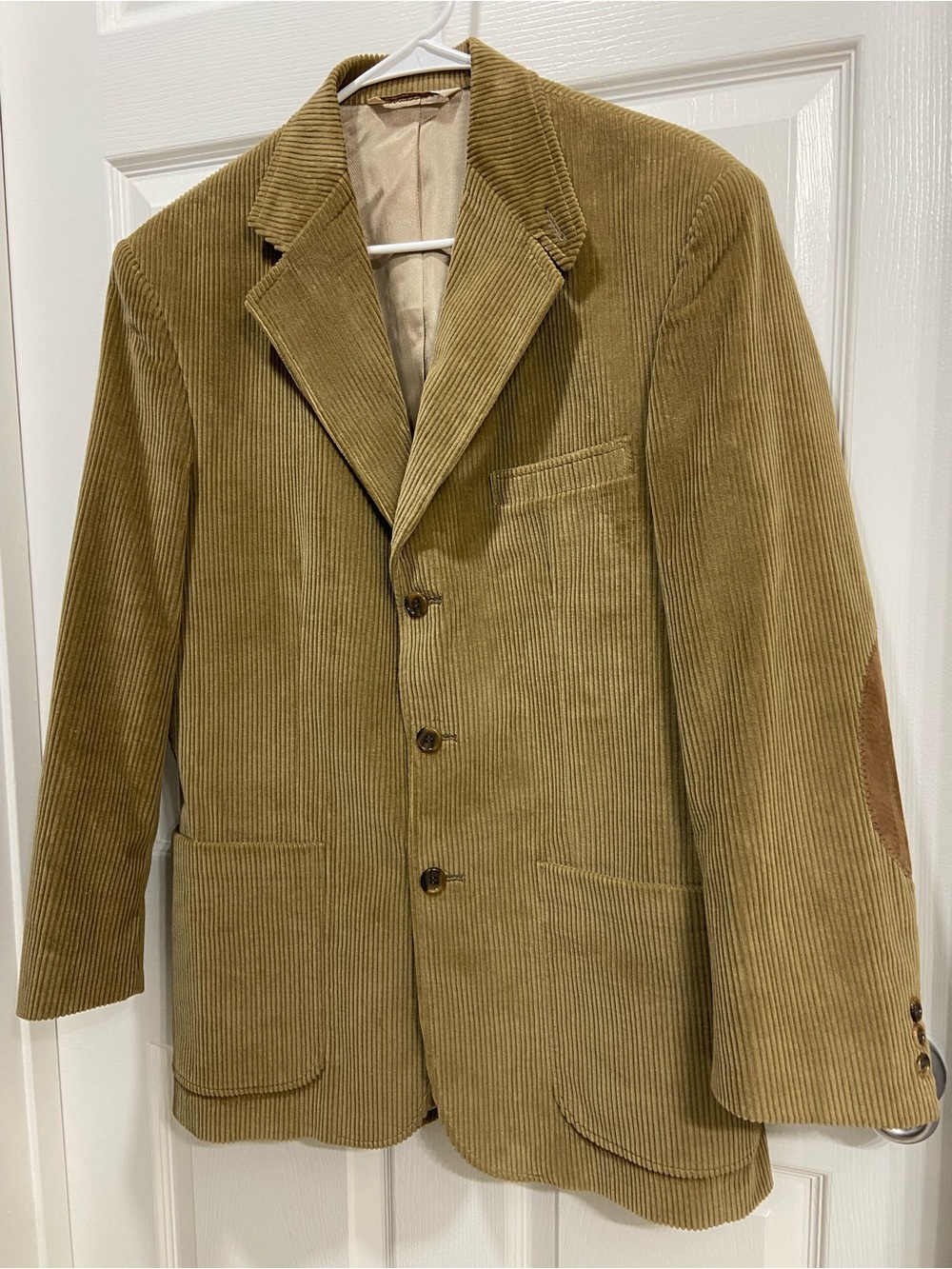 Vintage Men's Corduroy Hunting Blazer Jacket in Tan Size M